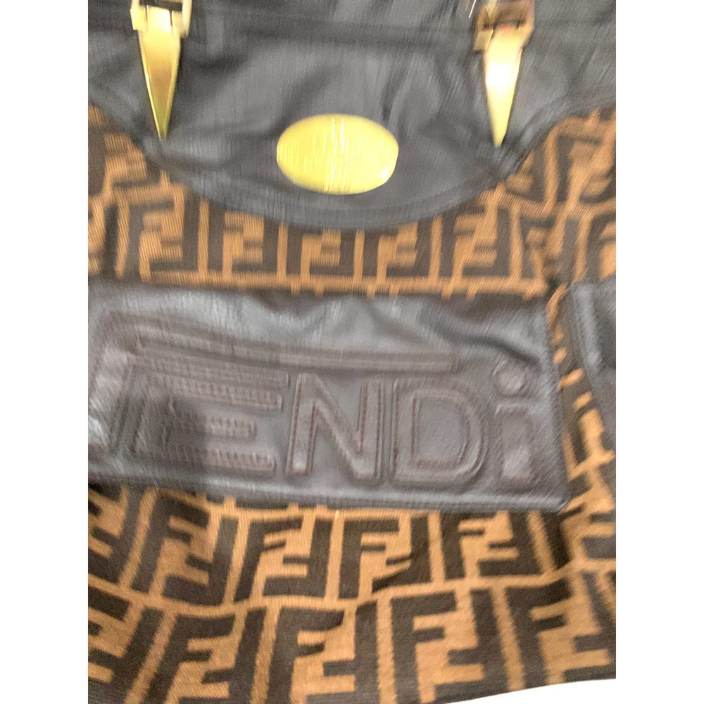 FENDI Selleria 1925 Bag Nylon Brown with Chain Made in Italy - Picture 2 of 16